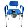 Image of 3-in-1 Width Adjustable Bariatric Commode Shower Chair rear view with backrest and reinforced frame