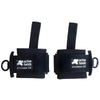 Image of Adaptive Gym Grip Aid Kit for Weightlifting and Exercise pair of black wrist cuffs with vertical grip handles