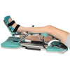 Image of Adjustable Leg Rehabilitation Machine Spectra CPM with strapped foot and leg in therapy position