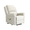 Image of Augustus Dual Motor Electric Lift Recliner Chair cream fabric power lift recliner with padded armrests