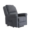 Image of Augustus Dual Motor Electric Lift Recliner Chair dark grey fabric power recliner with padded backrest