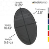 Image of Balance Training Stability Pad for Rehab and Core Strength grey textured oval pad with size measurements shown