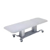 Image of Bariatric Examination Table with Electric Back Rest 350kg Capacity flat padded table with wheeled base