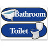 Image of Bathroom and Toilet Orientation Stickers Blue