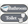 Image of Bathroom and Toilet Orientation Stickers Gey