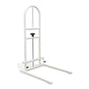 Image of Bed Assist Rail with Floor Support Frame angled view showing base legs and vertical support handle