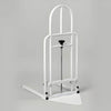 Image of Bed Assist Rail with Floor Support Frame freestanding white metal bed rail with adjustable height support