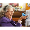 Image of Blue Animatronic Bird Toy for Dementia in Palm of Elderly