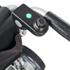 Image of Bruno Heavy Duty All Terrain Electric Wheelchair joystick controller close up with power button
