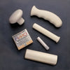 Image of Built Up Cutlery Handles for Adaptive Grip and Easy Feeding set of cream ergonomic utensil grips and attachments