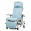 Image of Clinical Convalescent Recliner Chair with Tilt and Legrest upright position, padded armrests, headrest, wheeled base