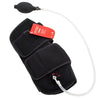 Image of Cold Compression Knee Wrap Reusable Knee Ice Pack black wrap with tubing and hand pump compression system
