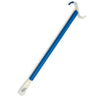Image of Dressing Stick and Shoehorn Combination Aid blue long reach tool with curved hook and shoehorn tip