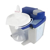 Image of Drive VacuAide 7325 Portable Medical Suction Machine collection canister assembly with lid tubing port and blue mounting bracket