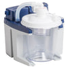 Image of Drive VacuAide 7325 Portable Medical Suction Machine with clear collection canister tubing port and compact blue housing