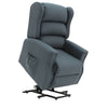 Image of Dual Motor Electric Lift Recliner Chair with Adjustable Backrest raised lift position in dark blue upholstery