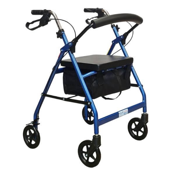 EasyGlide 6 Inch Wheel Rollator Blue