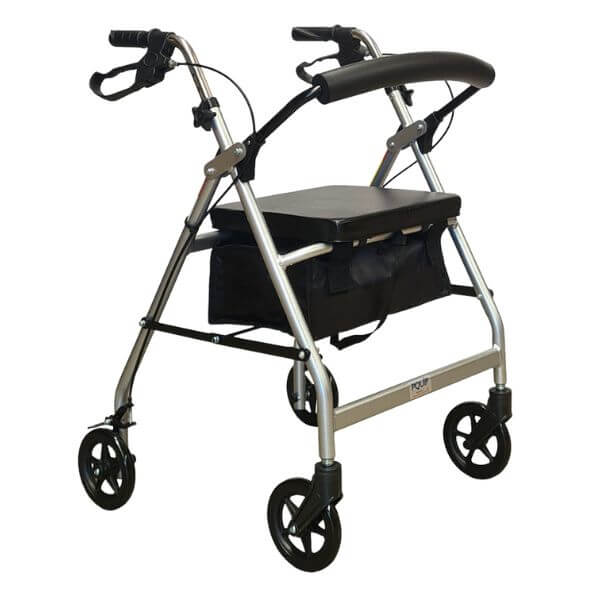 EasyGlide 6 Inch Wheel Rollator Silver
