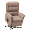 Image of Electric Lift Recliner Chair with Dual Motor - Petite upright front angle showing lift mechanism base and padded seat
