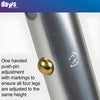 Image of Folding Hemi Walker with Adjustable Height and Hand Grips close up of push pin height adjustment with numbered leg markings