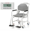 Image of Folding Medical Chair Scale 250kg clinical weighing chair showing digital display, armrests, and foot supports
