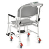 Image of Folding Medical Chair Scale 250kg wheeled patient chair with integrated digital scale and footrests
