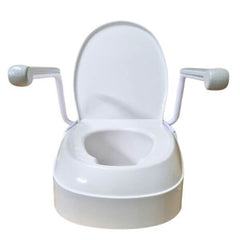 HOMECRAFT Raised Toilet Seat with Armrests Front View