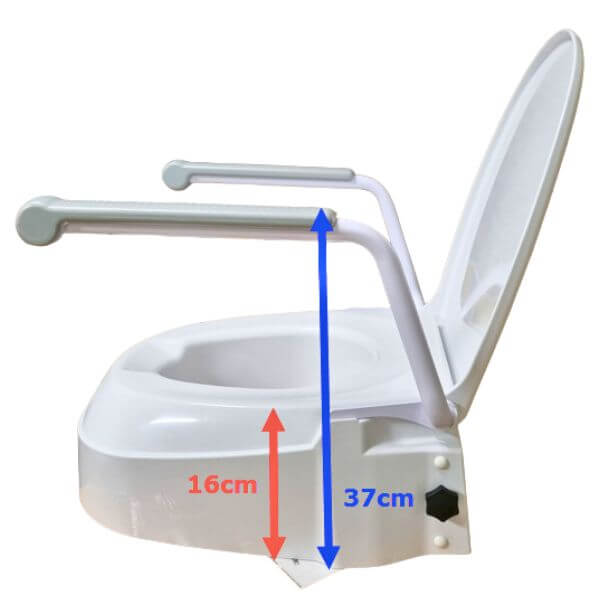 HOMECRAFT Raised Toilet Seat with Armrests Left Side View