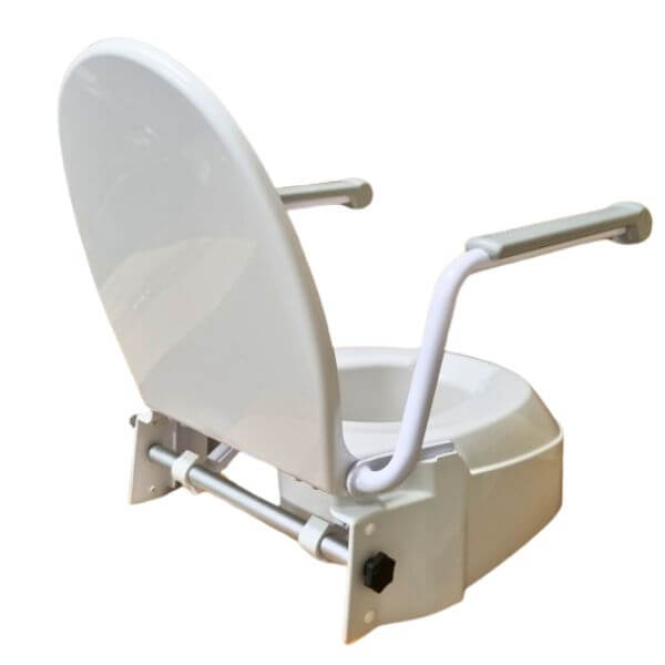 HOMECRAFT Raised Toilet Seat with Armrests Rear Right View
