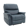 Image of Heavy Duty Quad Motor Electric Lift Recliner Chair with Headrest dark blue electric recliner chair side angle view
