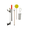 Image of Hip Replacement Recovery Kit with Reacher, Dressing Stick, Sock Aid & Sponge full set of dressing aids displayed upright