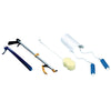 Image of Hip Replacement Recovery Kit with Reacher, Sock Aid, Shoehorn & Sponge full set of mobility dressing aids on white background