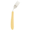Image of Homecraft Caring Angled Adaptive Cutlery for Limited Hand Mobility fork with yellow easy-grip angled handle