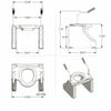 Image of Kensington Battery Powered Toilet Lift Seat with Armrests dimensions and multi angle technical drawing layout