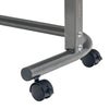 Image of King Overbed Table with Gas Lift 90 x 39cm close up of wheeled base and height adjustment column