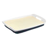Image of Lap Tray with Bean Bag Base and Non Slip Mat for Eating and Crafts white tray with cushioned bean bag base