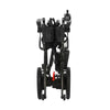 Image of Lightweight Carbon Fibre Electric Wheelchair With Dual Motor side profile showing foldable frame and storage bag