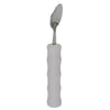 Image of Lightweight Foam Handled Adaptive Cutlery for Easy Grip angled spoon with thick grey foam handle