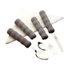 Image of Lightweight Foam Handled Adaptive Cutlery for Easy Grip set displayed on folded napkin with foam handles