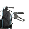 Image of Lightweight Folding Transit Wheelchair with Attendant Brakes close up grip handle with brake control