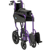 Image of Lightweight Folding Transit Wheelchair with Attendant Brakes folded compact with footrests tucked