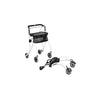 Image of Lightweight Indoor Rollator Walker with One Hand Brake folded compact frame beside assembled walker