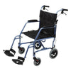 Image of LightweightTransit Wheelchair with Seatbelt & Brakes Blue