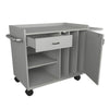Image of Lockable Splint Storage Cart with Flip Up Shelf open drawer and cabinet showing internal storage compartments