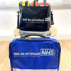 Image of Modular Medical Kit Bag with Colour Coded Pouches blue and black NHS branded carry bags