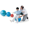 Image of Neuro Developmental Training Ball for Balance and Therapy Exercise therapist assisting child seated on stability ball
