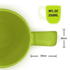 Image of One-Handled Ceramic Mug for Seniors Green Handle Measurements