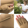 Image of Open Finger Compression Gloves for Arthritis and Hand Pain Relief close up of stitching fabric texture and flexible finger openings