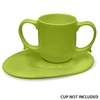 Image of Oval Ceramic Saucer For Seniors Green Sample