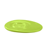 Image of Oval Ceramic Saucer For Seniors Green Side View